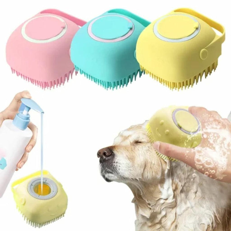 Escova Pet Care: Banho e Massagem com Sabonete Integrado – Cuidado Prático e Confortável para Seu Pet!