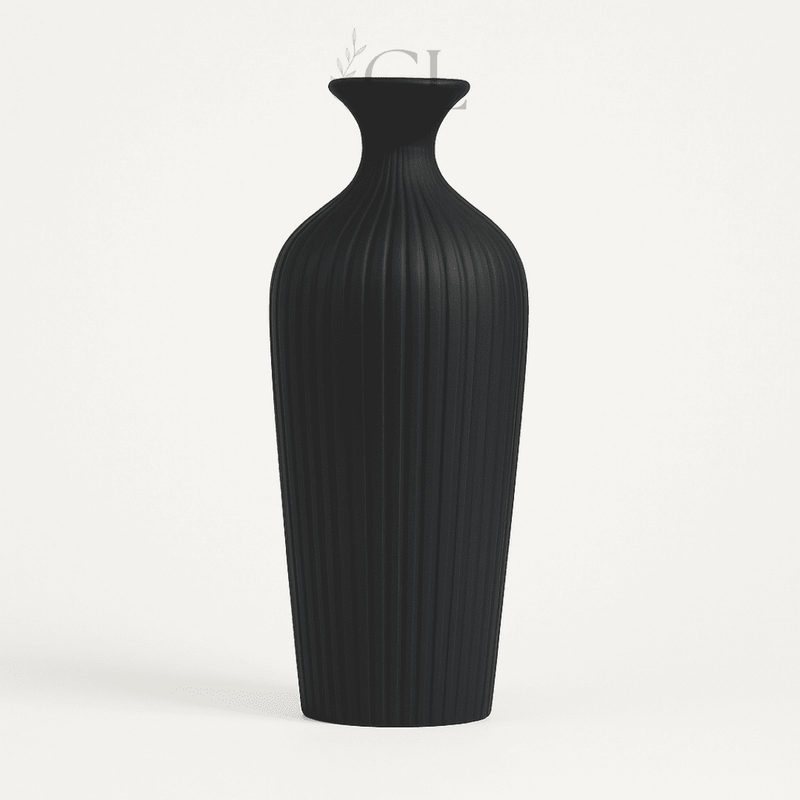 Vaso de Cerâmica Clássico Canelado | Elegância Escultural em Traços Contemporâneos